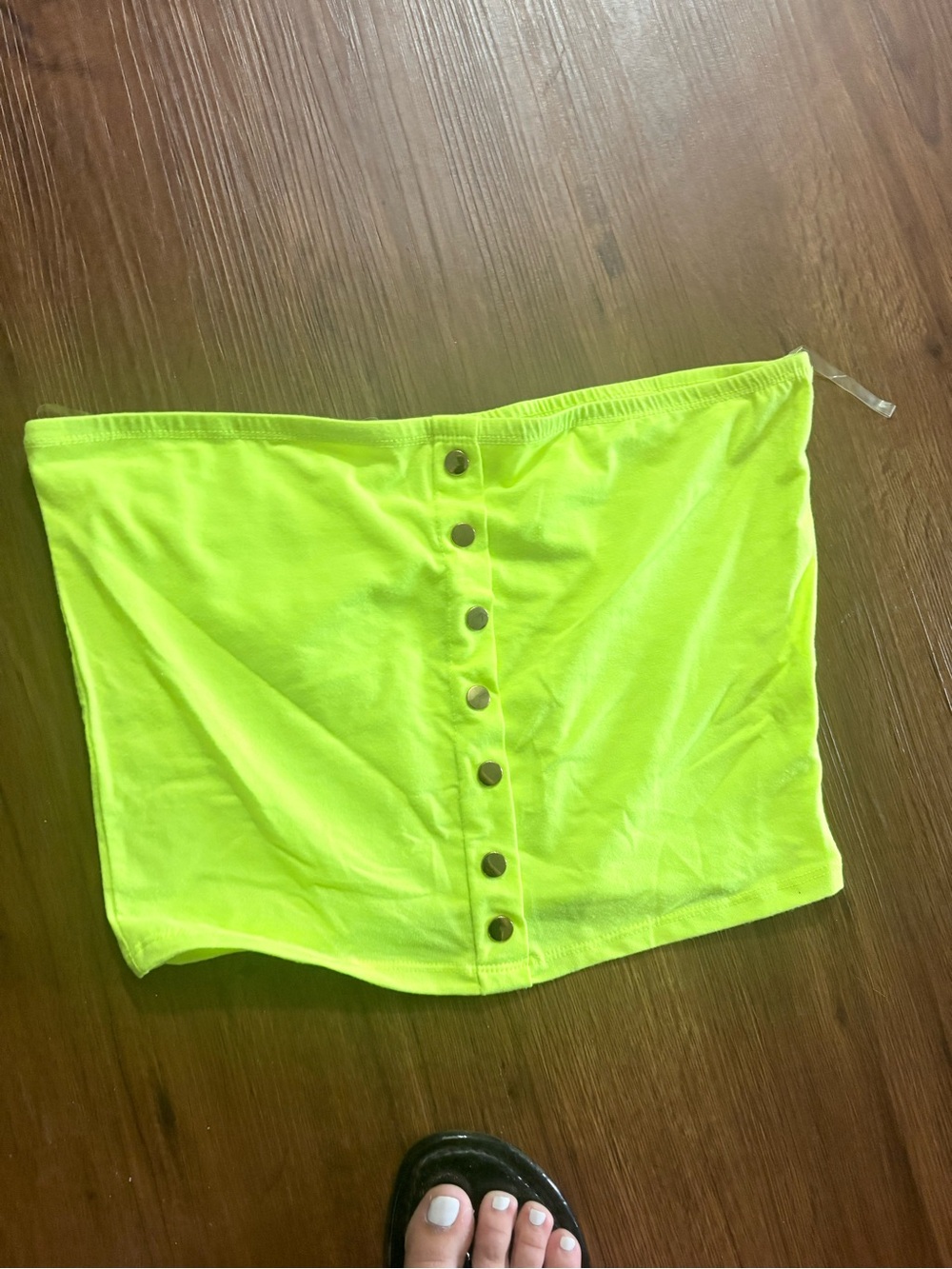 Heart & Hips Neon Yellow Snap-Front Tube Top